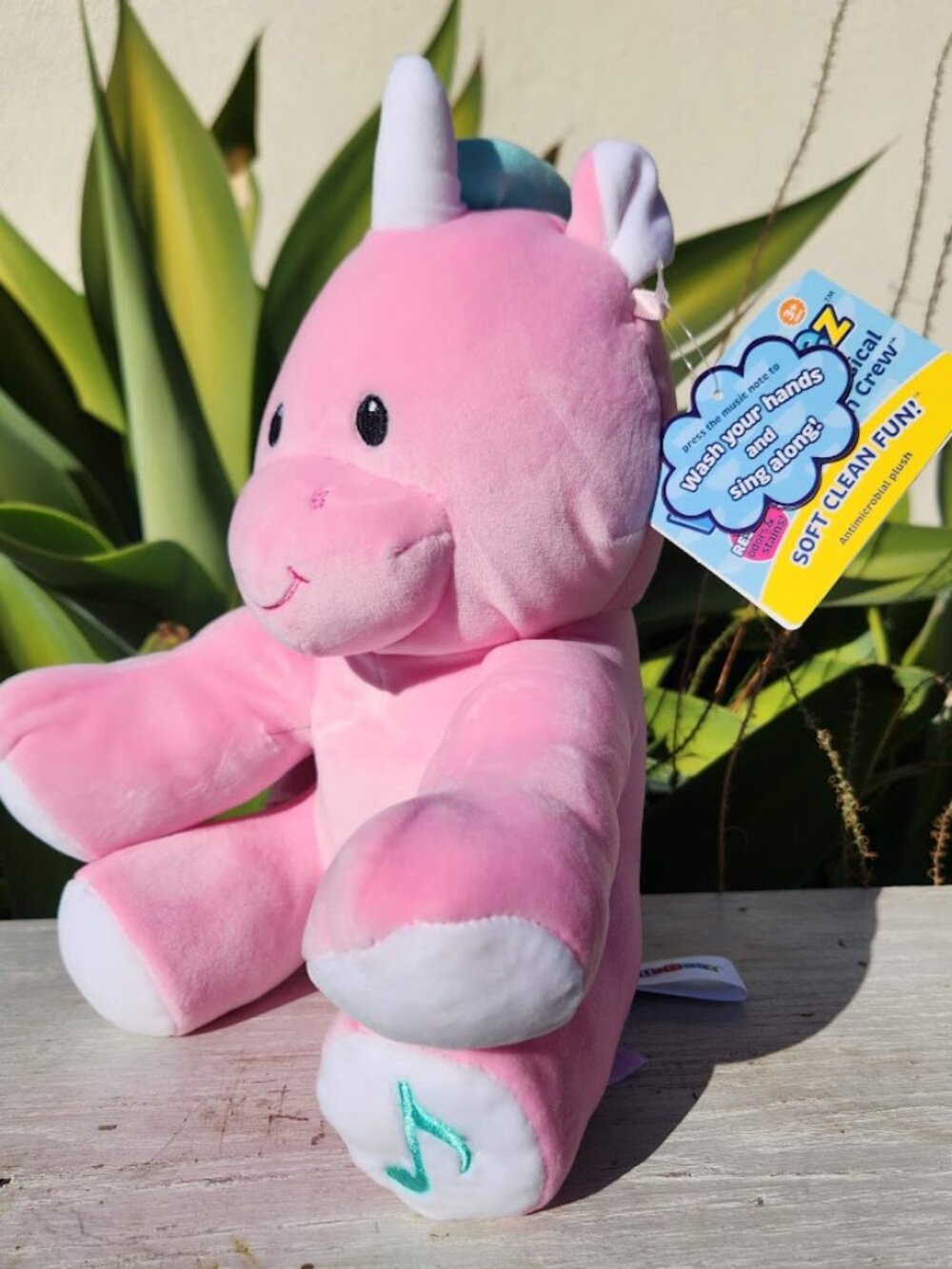 NEW 11" Dragon Unicorn Pink Plush Antimicrobial Toy Get Well Hospital VALENTINES